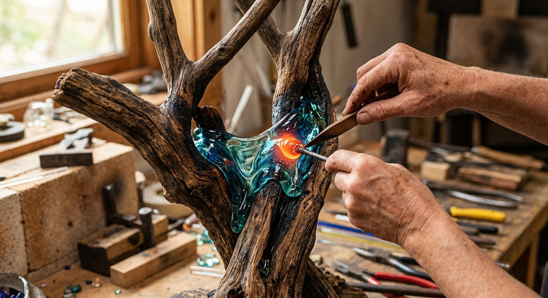 Kunst aus geschmolzenem Glas und Holz: Die einzigartige Kunst von Slagerman und Fishman