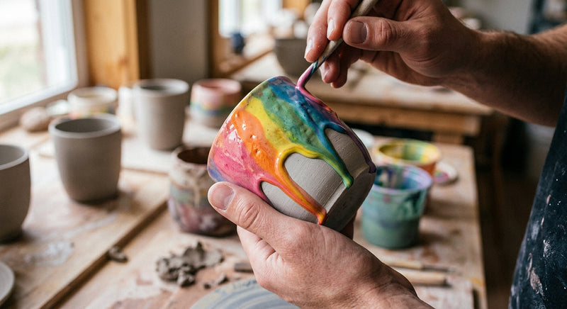 Regenbogen-Glasuren auf Keramik: Ein Workshop mit Brian Giniewski