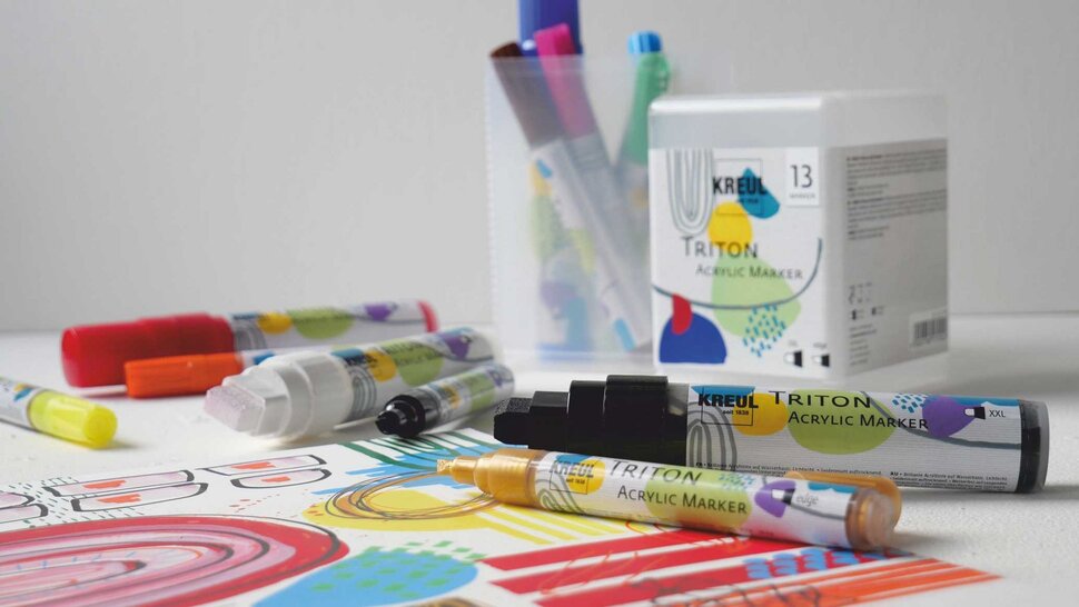 Vom Skizzieren bis zum Malen: KREUL Triton Acrylmarker halten mit dir Schritt