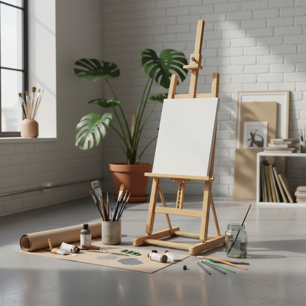 wooden studio easel