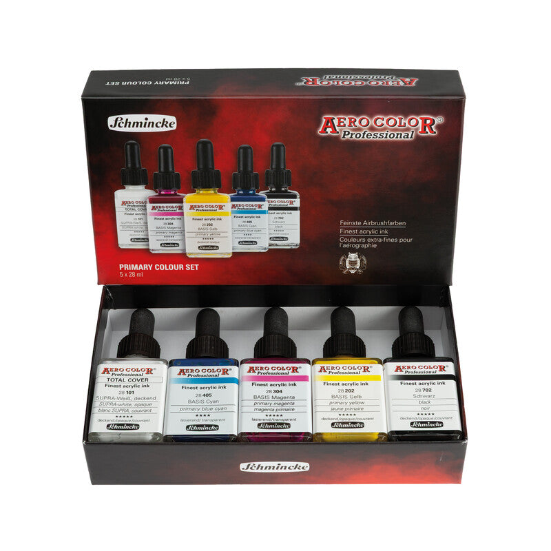 Farbset Schmincke AERO COLOR, 5 x 28 ml, Primärfarben