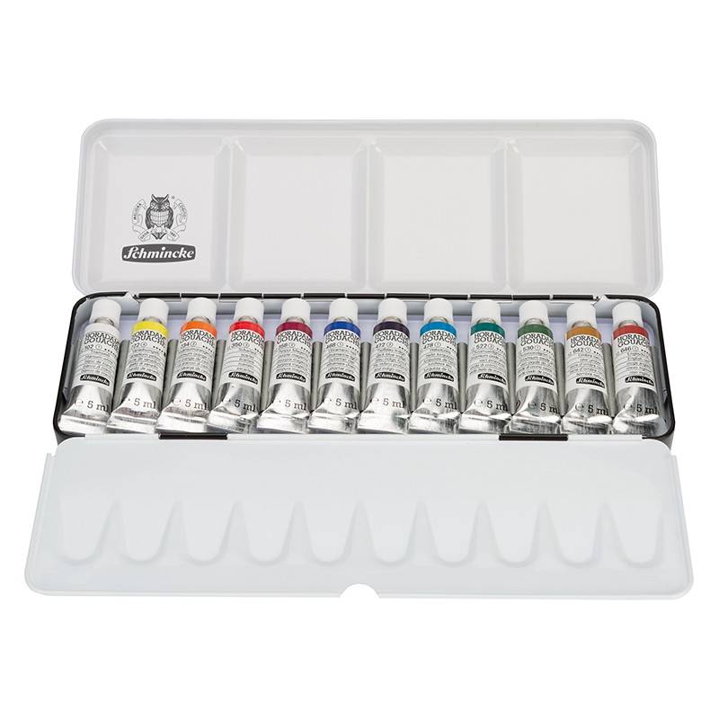 Schmincke HORADAM Gouachefarben im Metallkasten, 12 x 5 ml