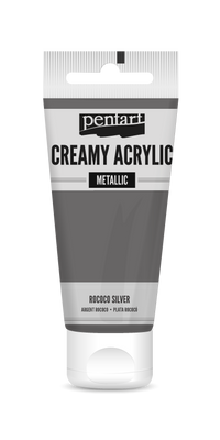 creamy acrylic metallic 60 ml – Rokoko-Silber