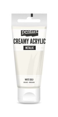 creamy acrylic metallic 60 ml – Weißgold