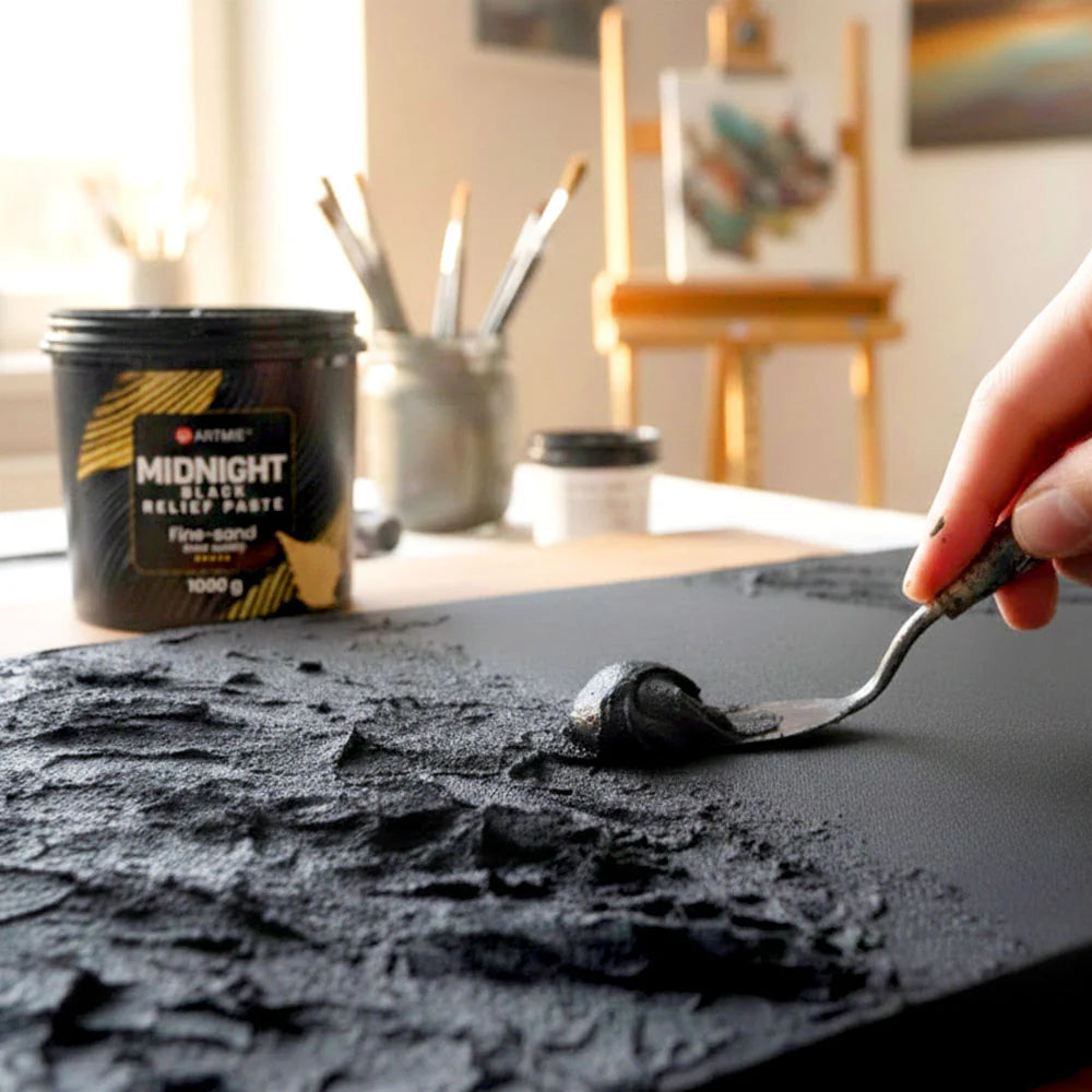 ARTMIE Midnight 3D Strukturpaste Schwarz | verschiedene Größen