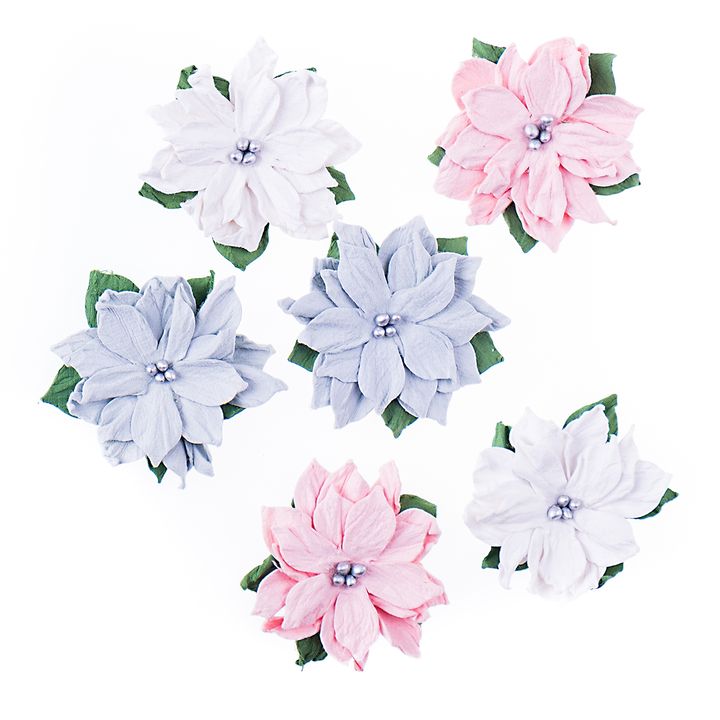 3D Papierblumen | Weihnachten Rose Bunt 6 Stück — Bild 2