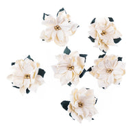 3D Papierblumen | Weiße Weihnachtsrose 6 Stück — Bild 5