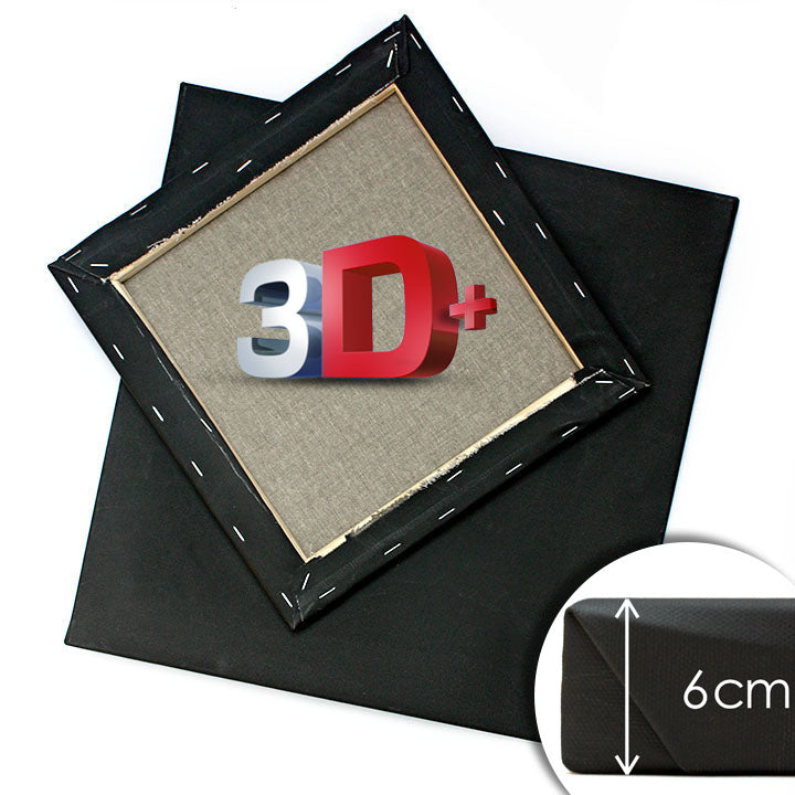3D+ Schwarze Leinwand PROFI auf Keilrahmen | verschiedene Größen — Bild 1