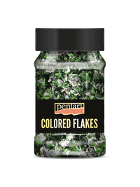 Pentart Metallic-Folienflocken 100 ml – green - silver