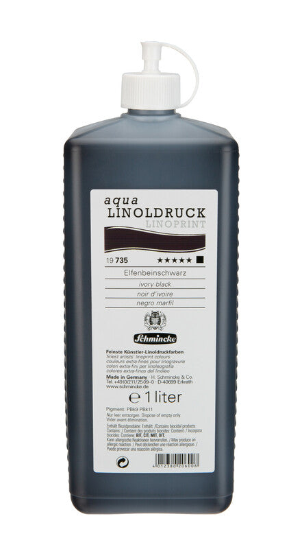 Schmincke aqua-LINOPRINT Linoldruckfarbe 1 l Ivory black