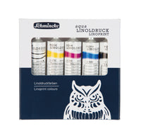 Schmincke aqua-LINOPRINT Linoldruckfarben-Set, 5 x 20 ml