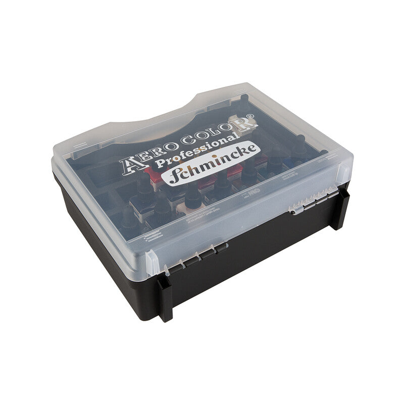 Schmincke AERO COLOR Kunststoffkasten-Set, 16 x 28 ml + 7 Leerfläschchen