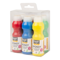 Creall Spongy Temperafarben-Set mit Schwamm-Applikator – 6 × 70 ml