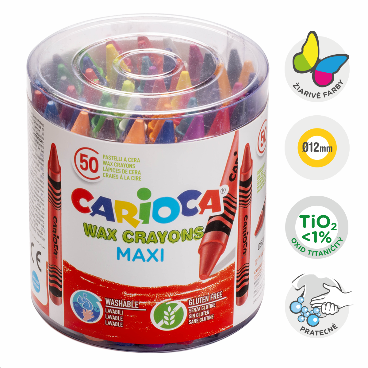 Carioca Maxi Wachsmalstifte, 50 Stk.