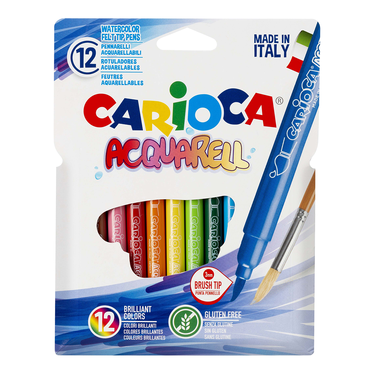 Aquarell-Filzstifte Carioca, 12 Stk., verschiedene Farben