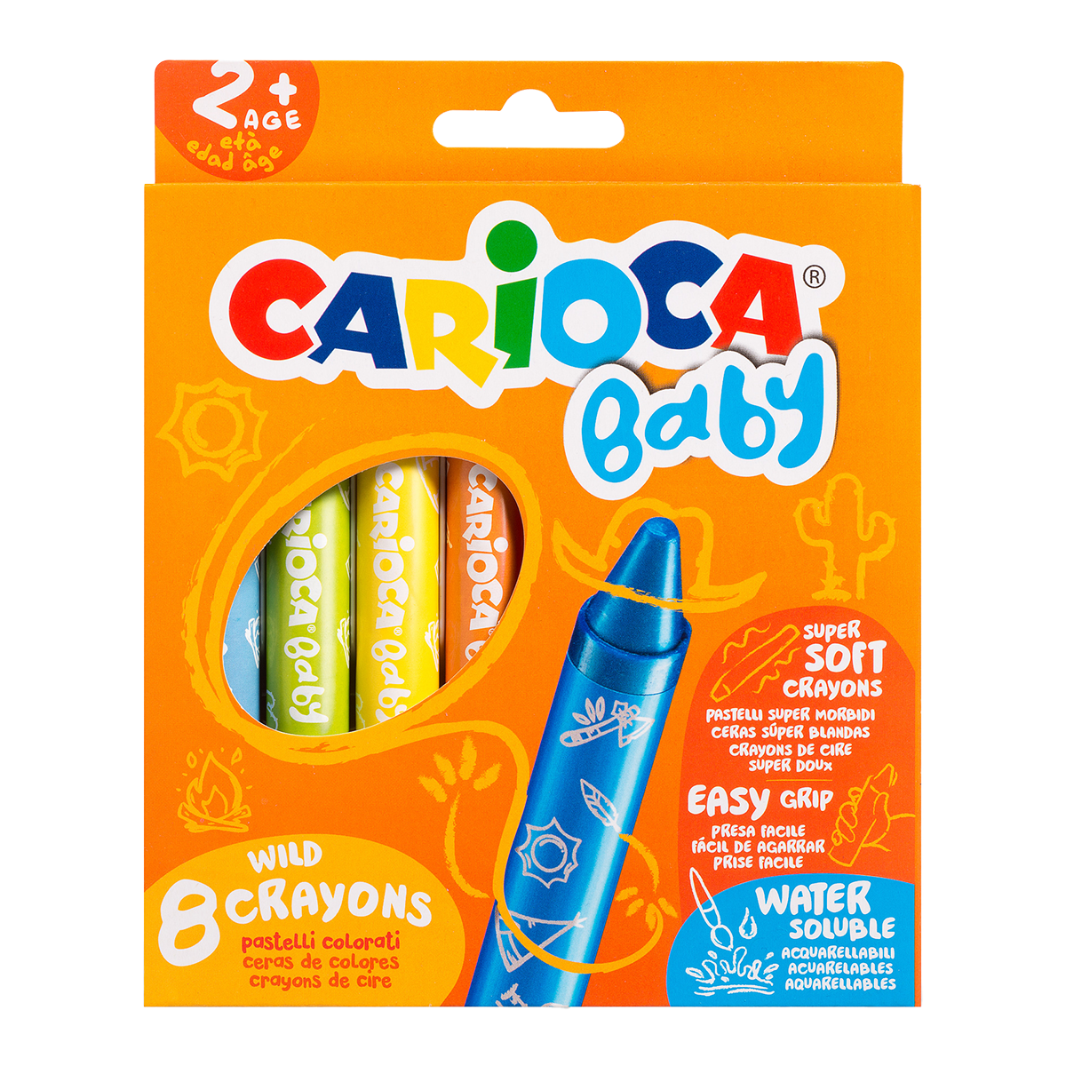 Carioca Wachsmalstifte Baby Wild 2+, 8 Stk.