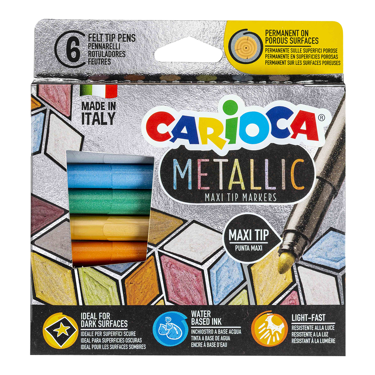 Carioca Filzstifte Metallic, Spitze, Farbmix
