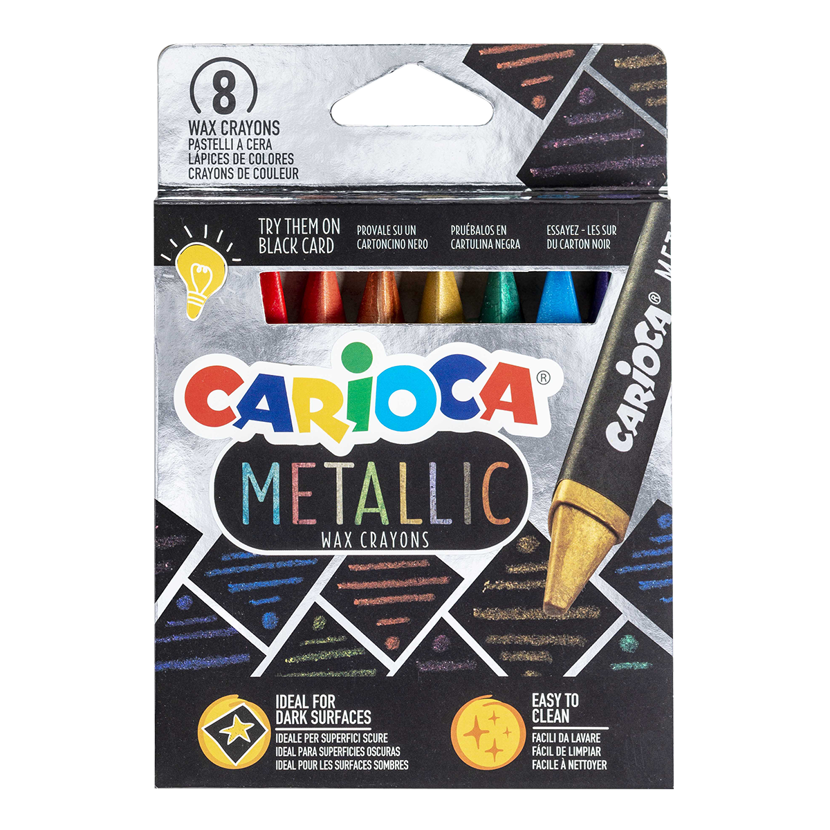 Dreikant-Wachsmalstifte Carioca Metallic, 8 Stk.