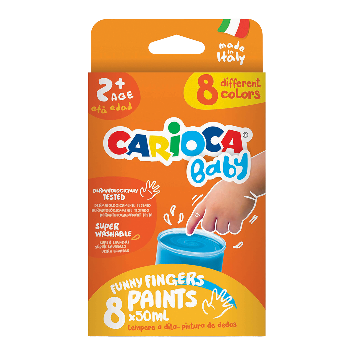 Carioca Baby 2+ Fingermalfarben, 8 × 50 ml