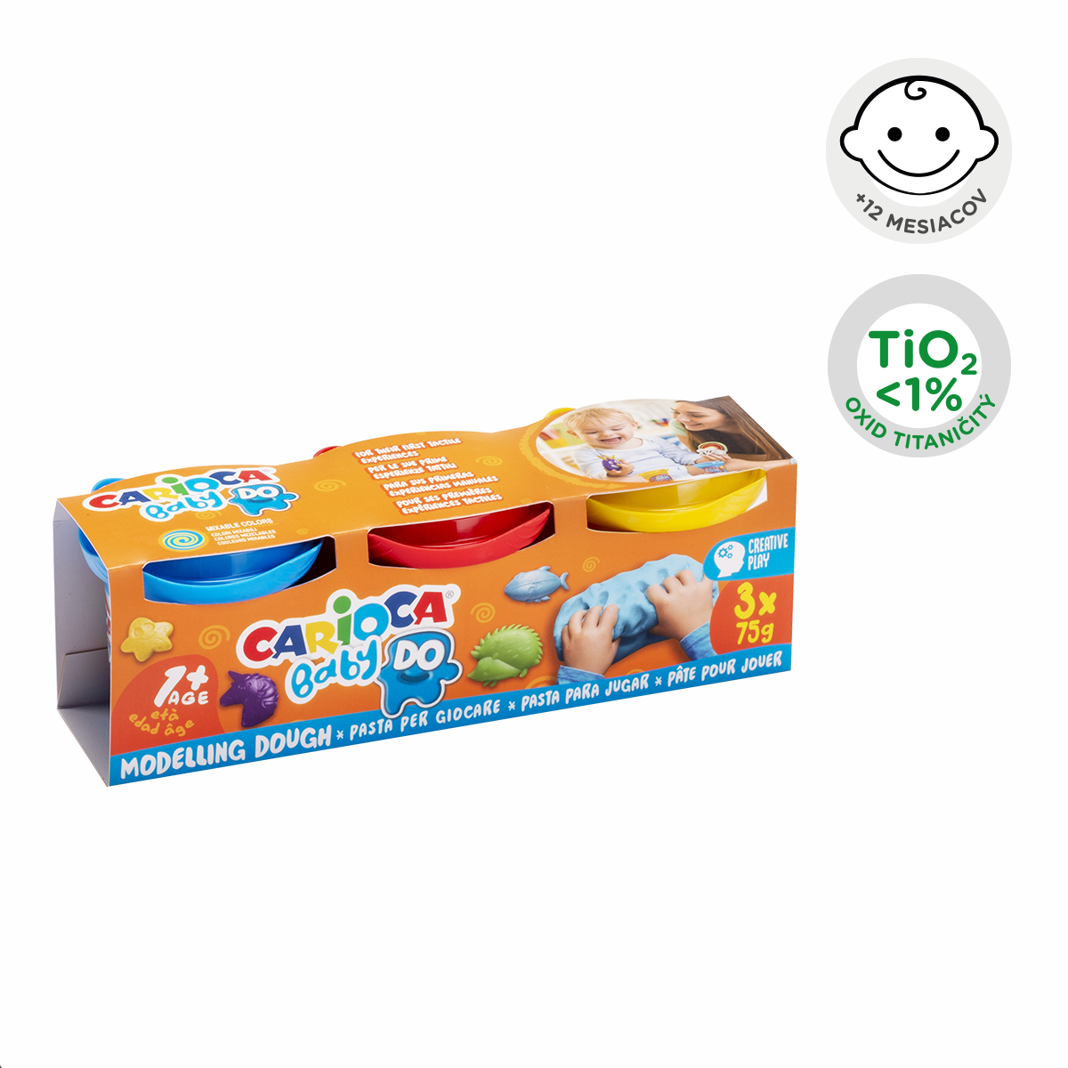 Carioca Baby Do 1+ Knetmasse, 3 × 75 g, Farbmix