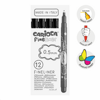 Fineliner Carioca Fineliner 0,5 mm – 12er-Set – Schwarz