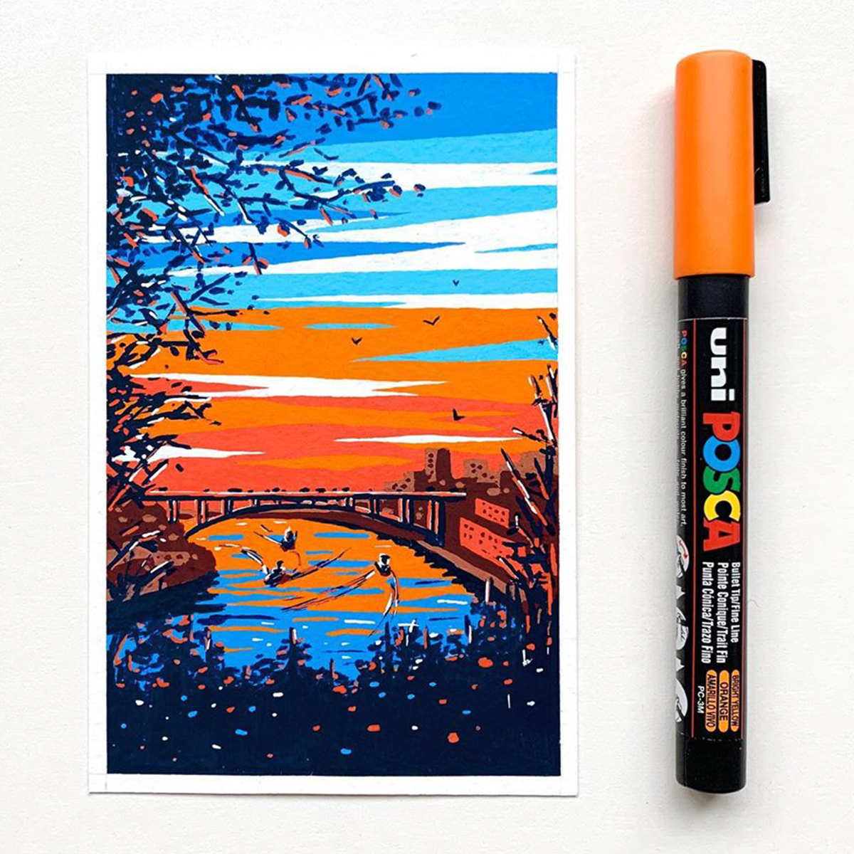 Acrylmarker Posca PC-5M, 1,8 – 2,5 mm, Fluo-Orange (F4)
