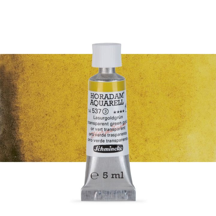 Schmincke HORADAM Aquarellfarben in der 5 ml Tube – 537 Transparent Grüngold