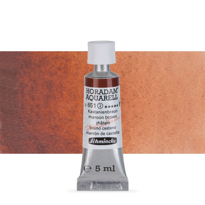 Schmincke HORADAM Aquarellfarben in der 5 ml Tube – 651 kastanienbraun