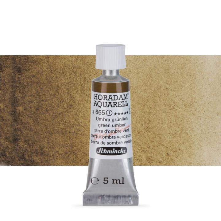 Schmincke HORADAM Aquarellfarben in der 5 ml Tube – 665 Grün umbra