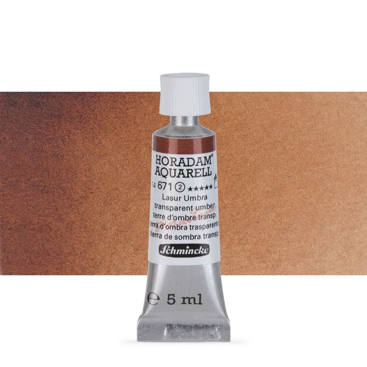 Schmincke HORADAM Aquarellfarben in der 5 ml Tube – 671 transparent umbra