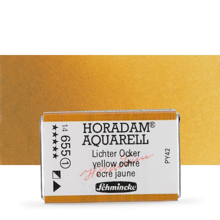 Schmincke Horadam Aquarellfarben im ganzen Näpfchen – 655 Gelber Ocker