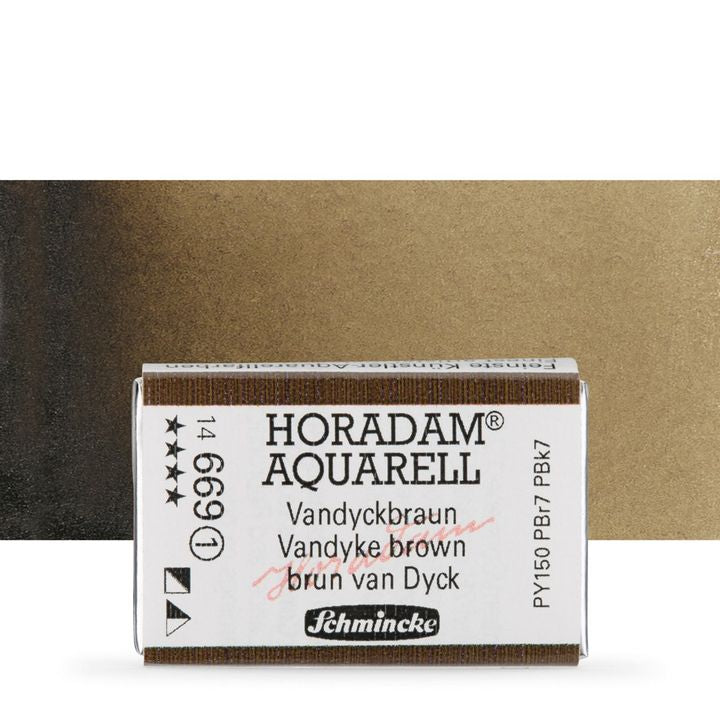 Schmincke Horadam Aquarellfarben im ganzen Näpfchen – 669 Vandyke brown