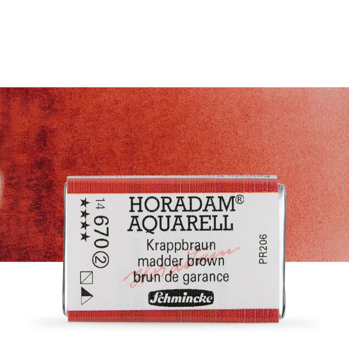 Schmincke Horadam Aquarellfarben im ganzen Näpfchen – 670 madder brown