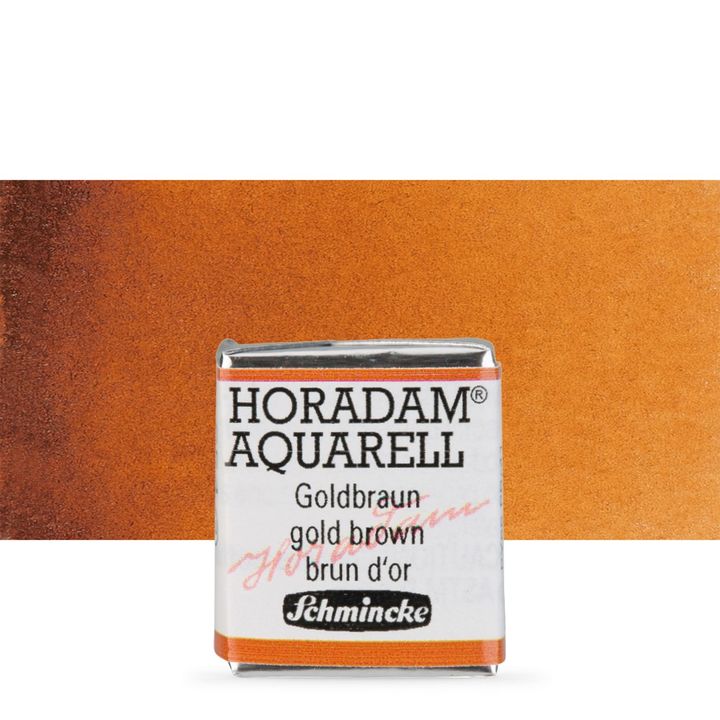 Schmincke Horadam Aquarellfarben im halben Näpfchen – 654 Goldbraun