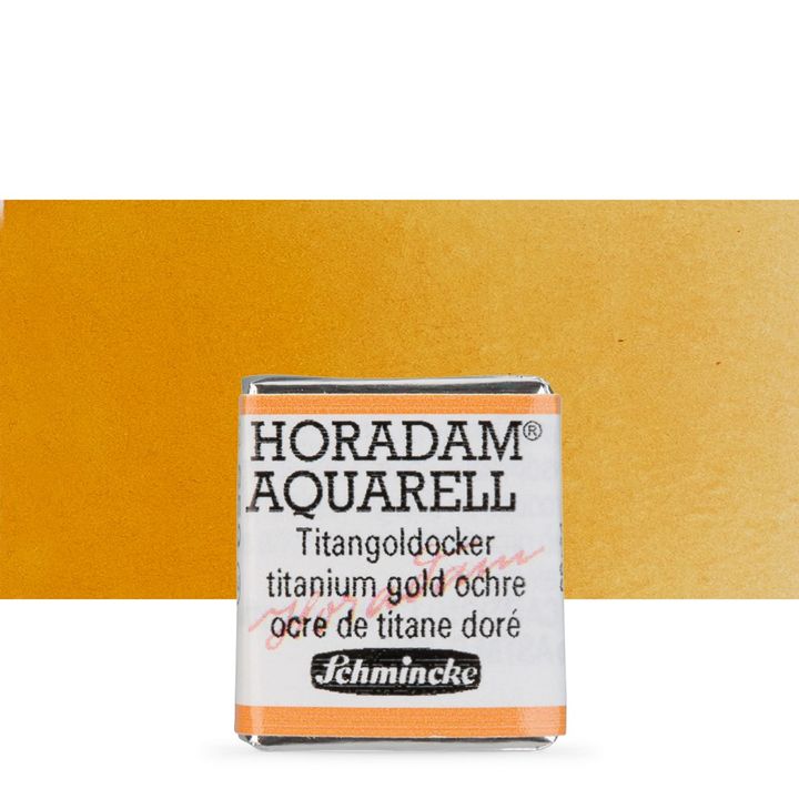 Schmincke Horadam Aquarellfarben im halben Näpfchen – 659 Titangoldocker