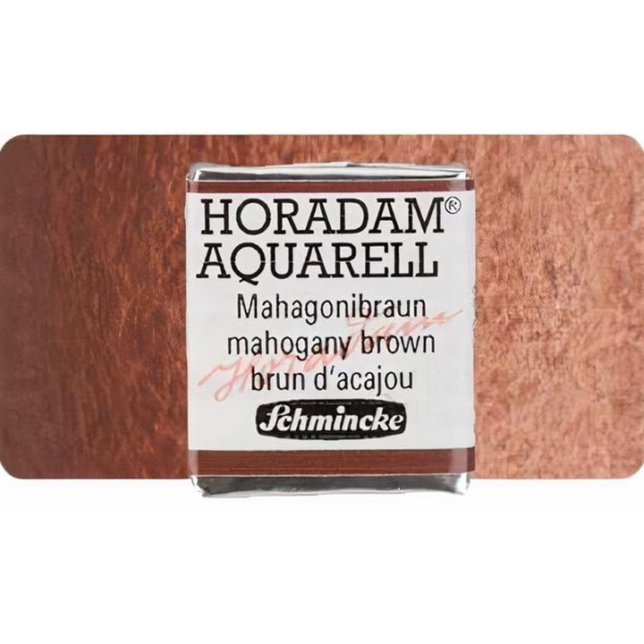 Schmincke Horadam Aquarellfarben im halben Näpfchen – 672 Mahagonibraun