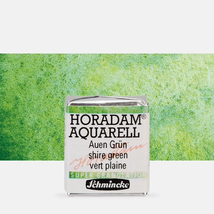 Schmincke Horadam Aquarellfarben im halben Näpfchen – 933 Shire Grün