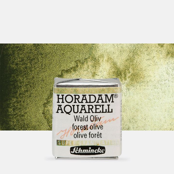 Schmincke Horadam Aquarellfarben im halben Näpfchen – 941 Waldoliv