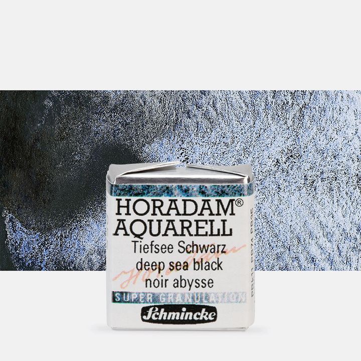 Schmincke Horadam Aquarellfarben im halben Näpfchen – 955 unterseeisch schwarz