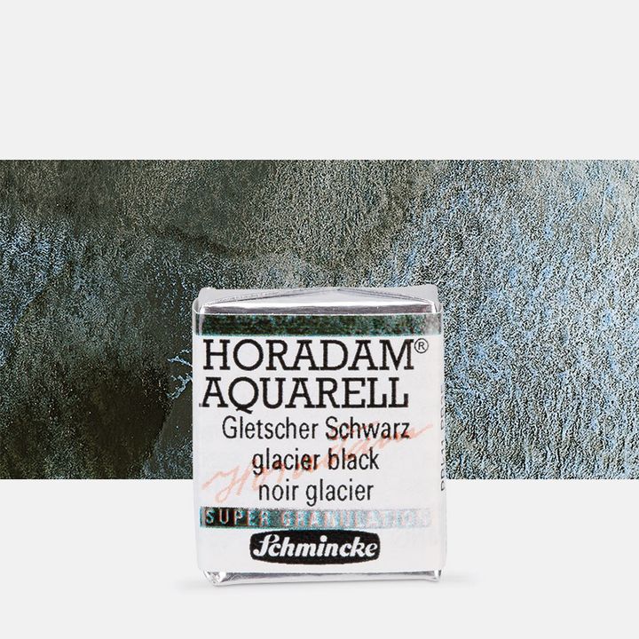 Schmincke Horadam Aquarellfarben im halben Näpfchen – 965 Glacier Schwarz