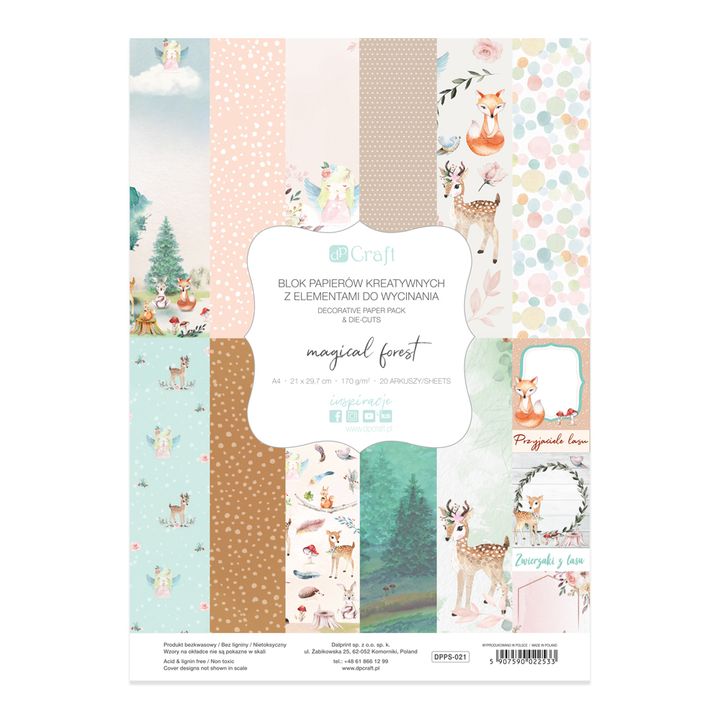 A4 Scrapbooking Papier Zauberwald | Satz mit 20 Blatt — Bild 1