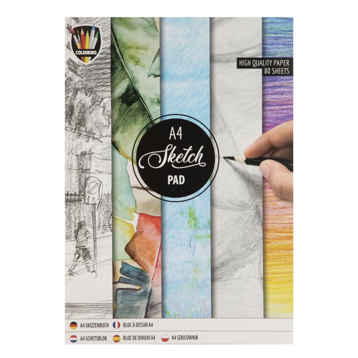 ARTMIE Skizzenblock A4 mit 80 leeren Seiten und Spiralbindung für Bleistift, Kohle, Pastell und Tinte.