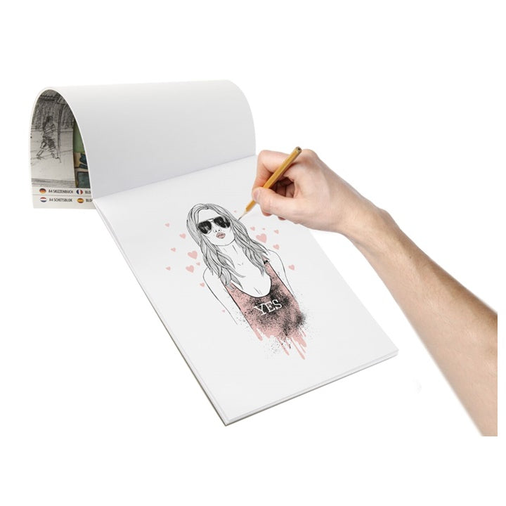 ARTMIE A4-Skizzenblock mit 80 Blättern für Skizzen, Illustrationen und Zeichnungen.