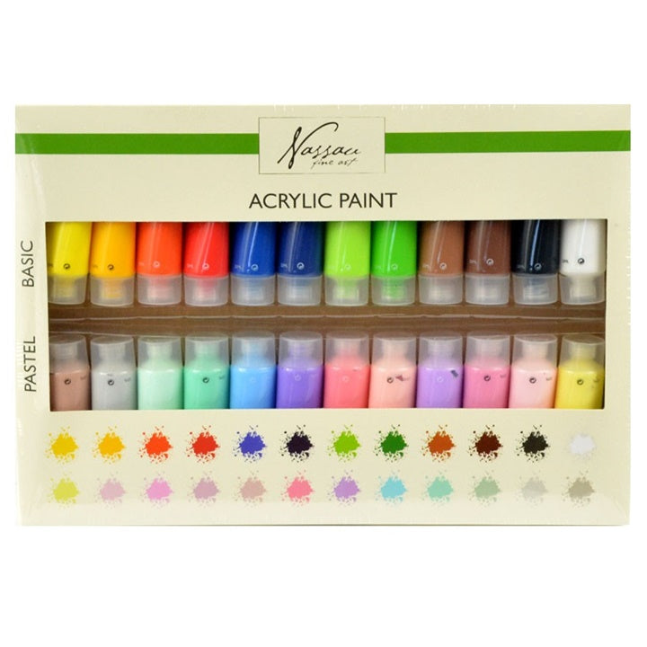 Acrylset 24 x 22 ml - Grund- und Pastellfarben — Bild 2