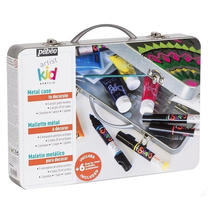 Acrylset für Kinder Pebeo im Metallkasten 15 Stück — Bild 2