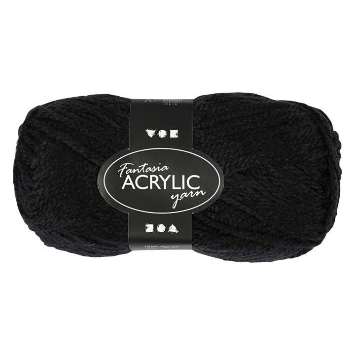 Acrylwolle Fantasia 80 m – schwarz
