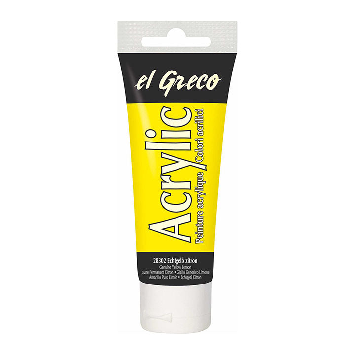 El Greco Acrylfarbe 75 ml – Genuine Gelb Citron