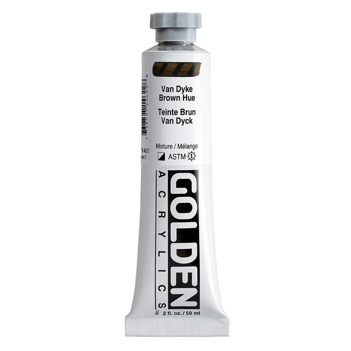 GOLDEN Heavy Body Acrylfarbe 59 ml – 1462 Van Dyke Farbton braun