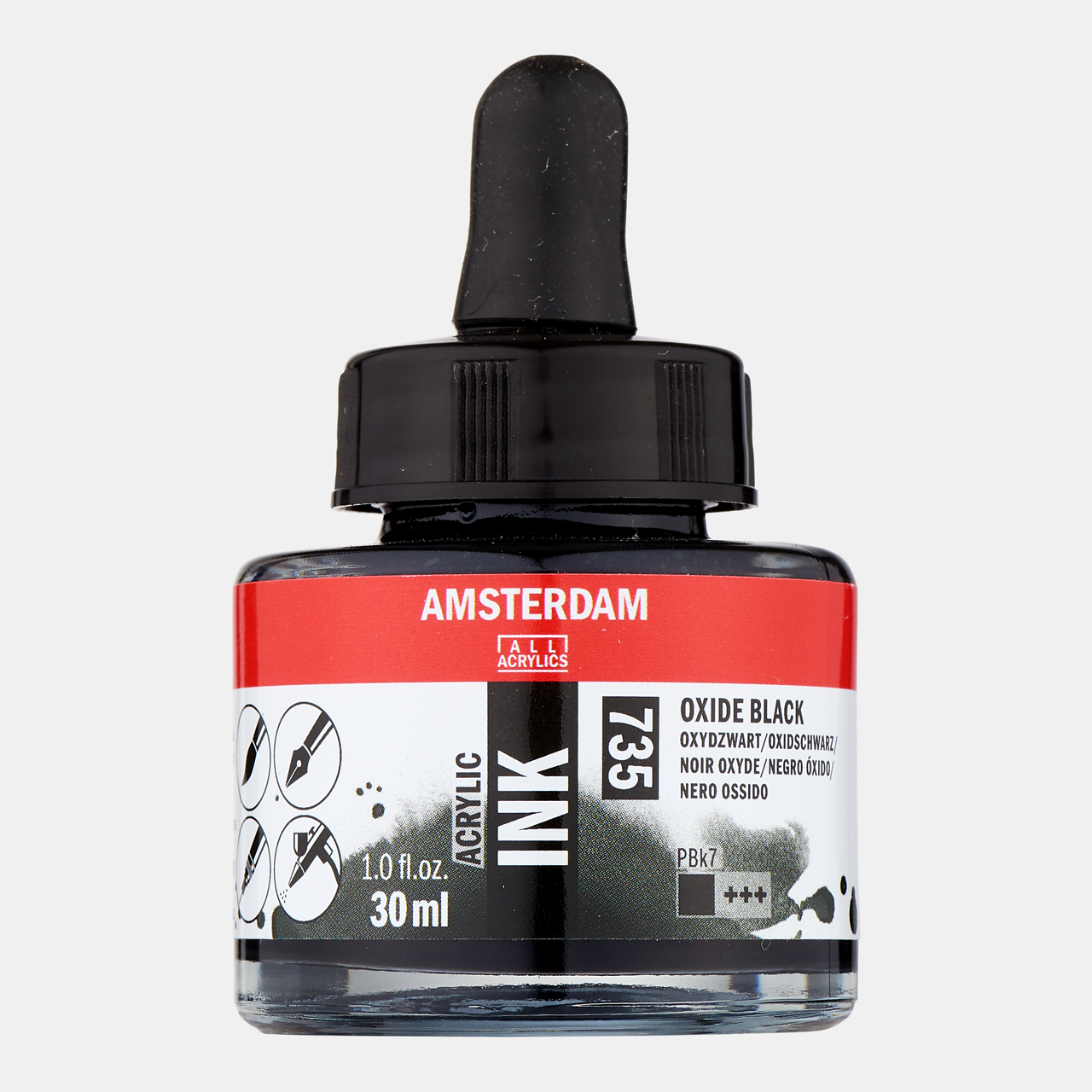 ROYAL TALENS Amsterdam Acrylic Ink Acryltinte 30 ml – Oxidschwarz