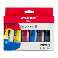 ROYAL TALENS Amsterdam Acrylfarben-Set Primary 6 x 20 ml
